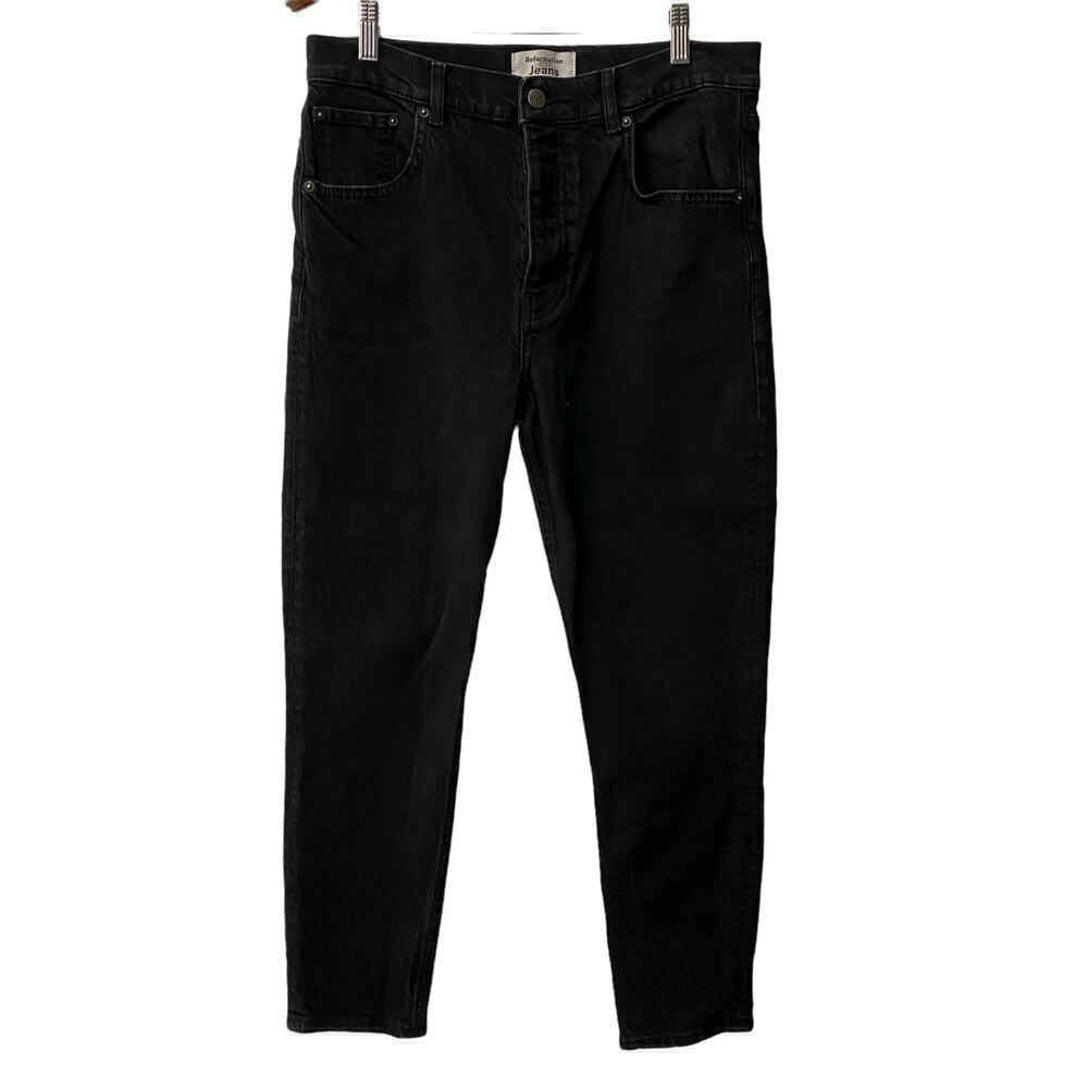 Reformation Black cotton Slim Straight Jeans 5 pocket size 31 womens